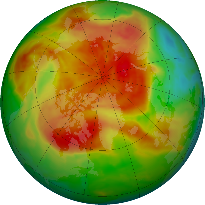 Arctic ozone map for 19 April 2012